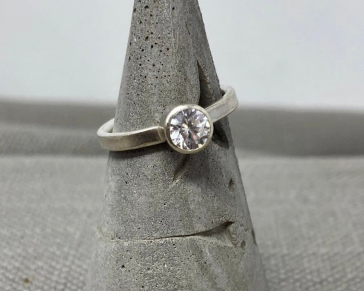 Silver Birthstone Stacking Ring - Emily Lisbeth Jewellery