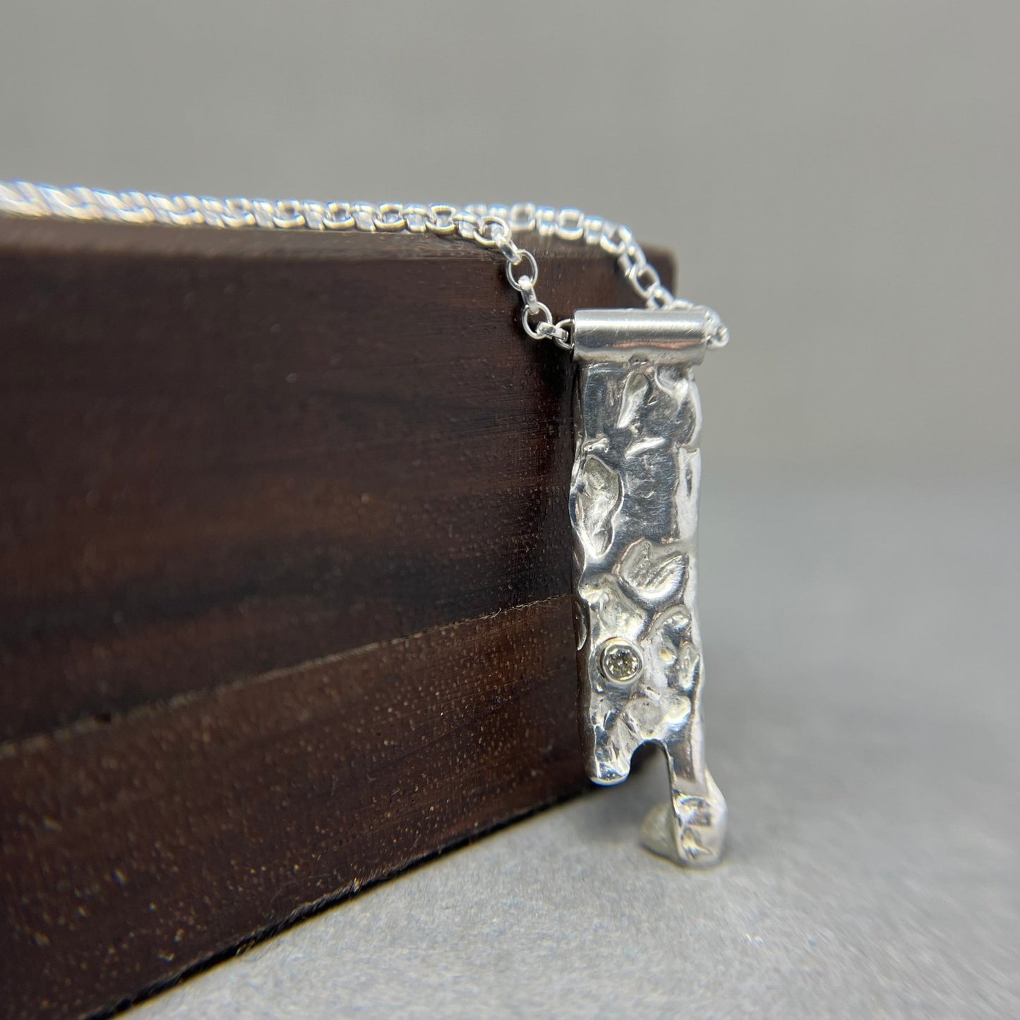 Silver & Diamond Drip Necklace - Emily Lisbeth Jewellery