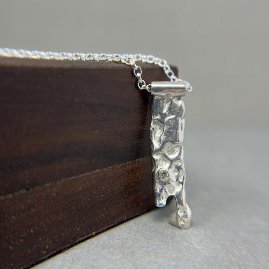 Silver & Diamond Drip Necklace - Emily Lisbeth Jewellery