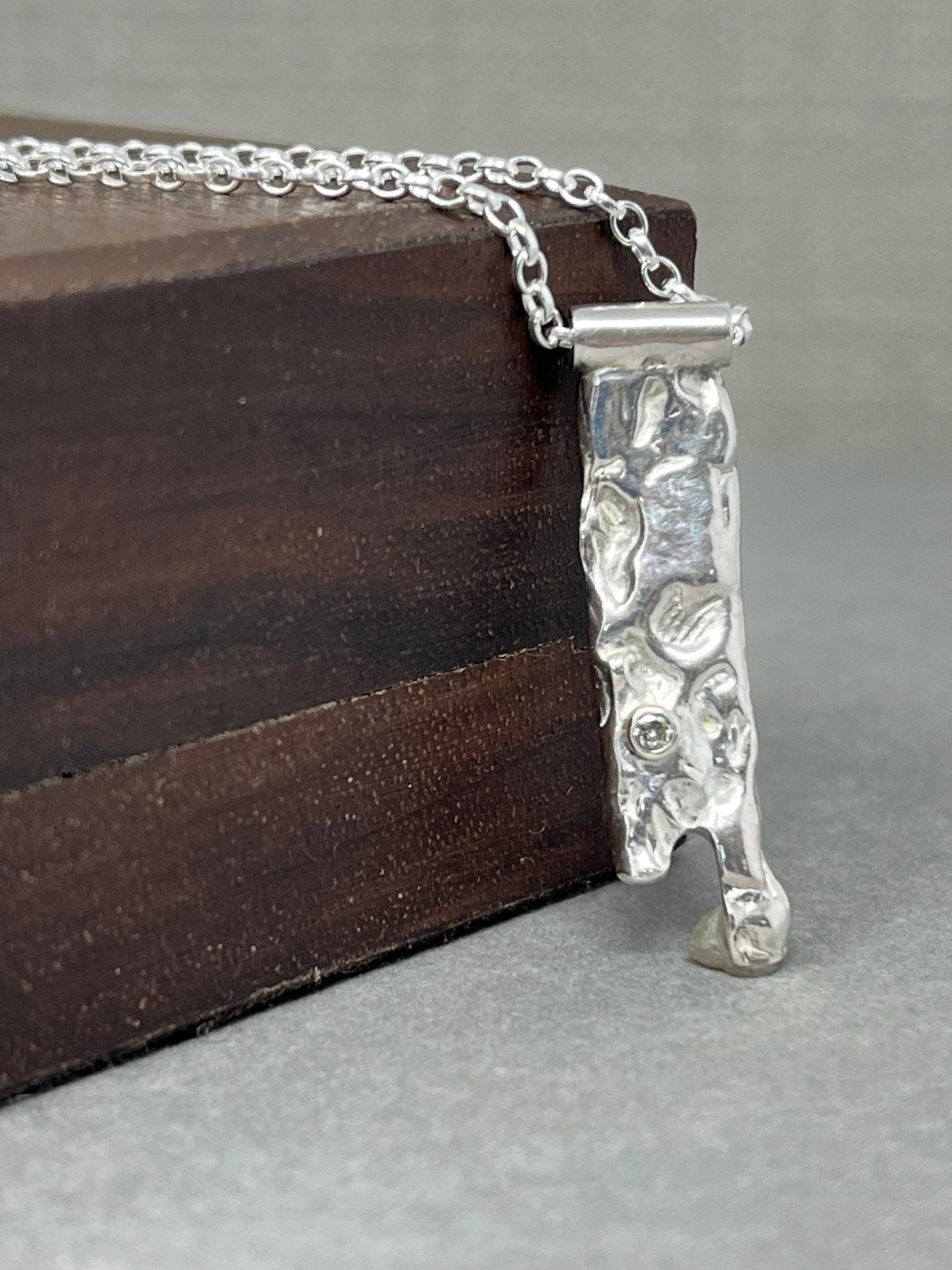 Silver & Diamond Drip Necklace - Emily Lisbeth Jewellery