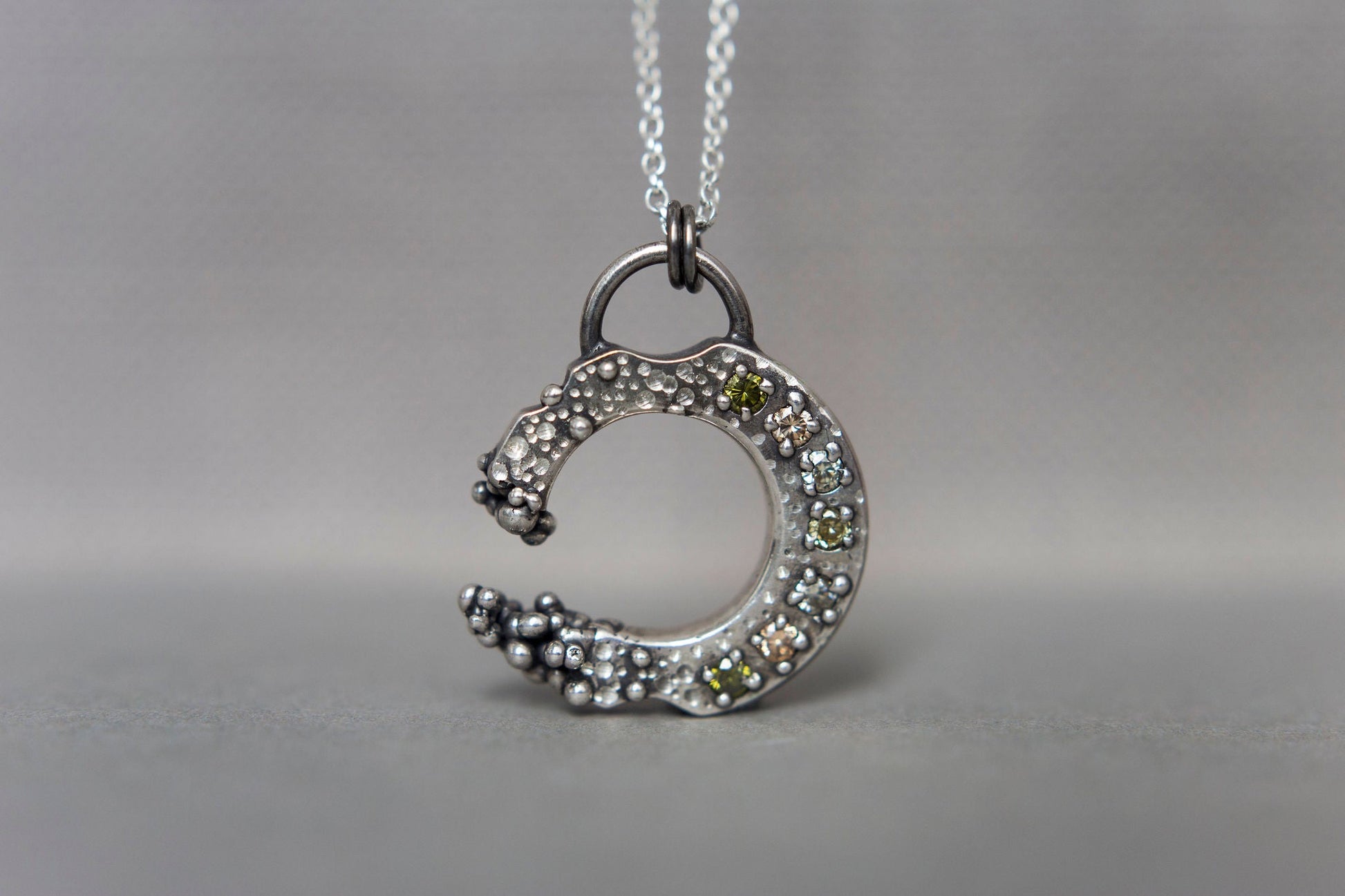 Silver Gemstone Rock Pool Necklace - Emily Lisbeth Jewellery
