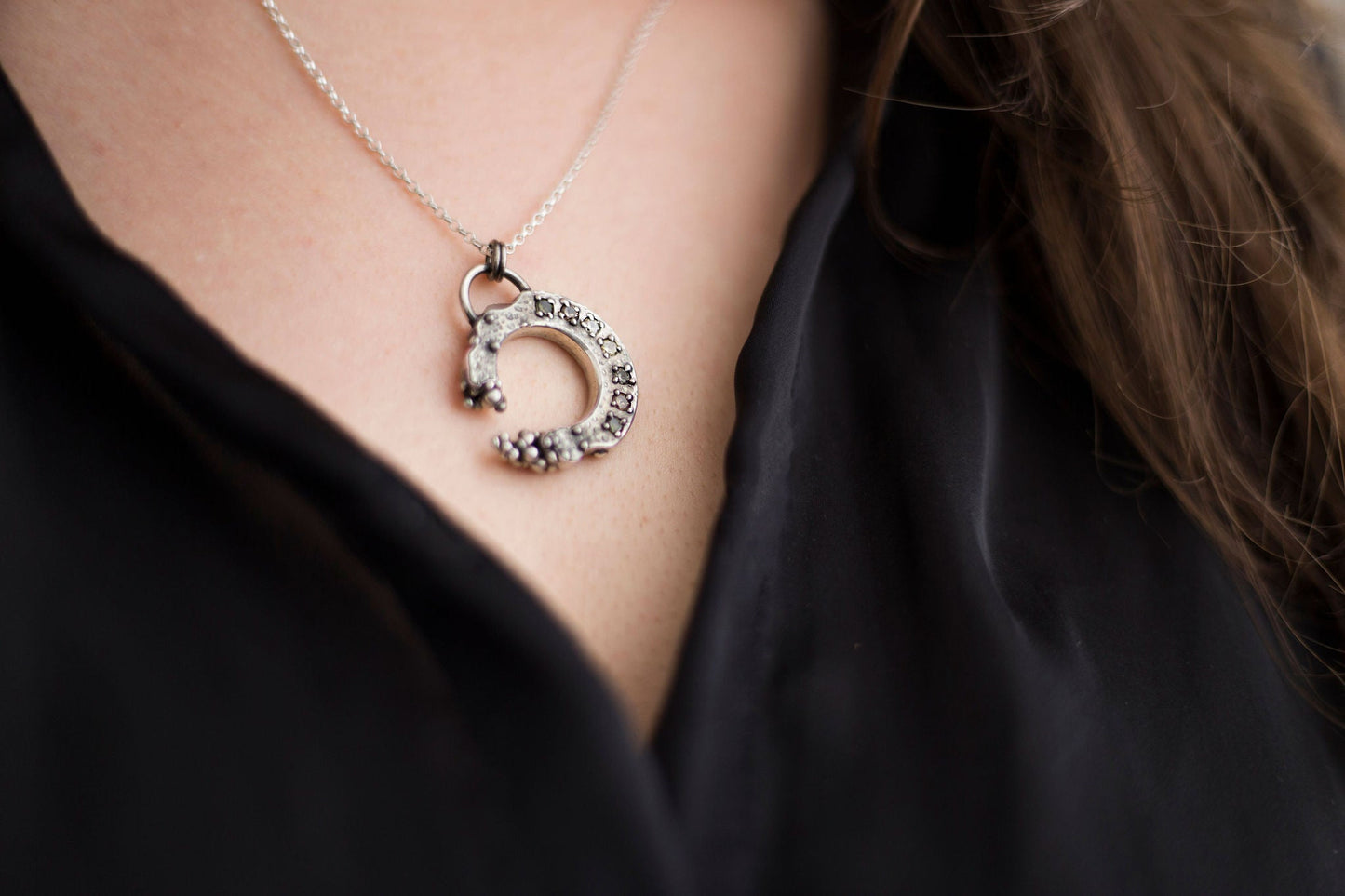 Silver Gemstone Rock Pool Necklace - Emily Lisbeth Jewellery
