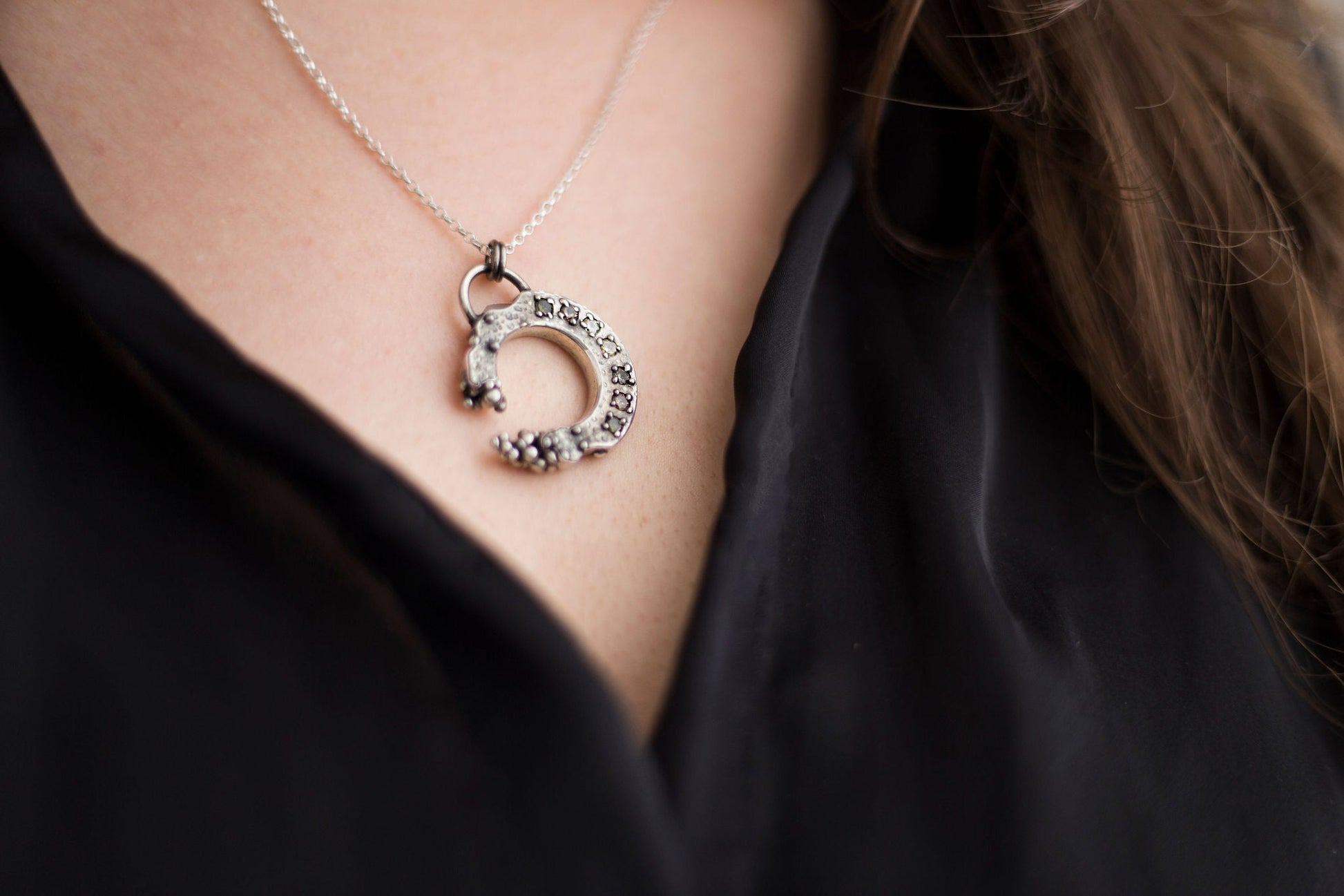 Silver Gemstone Rock Pool Necklace - Emily Lisbeth Jewellery