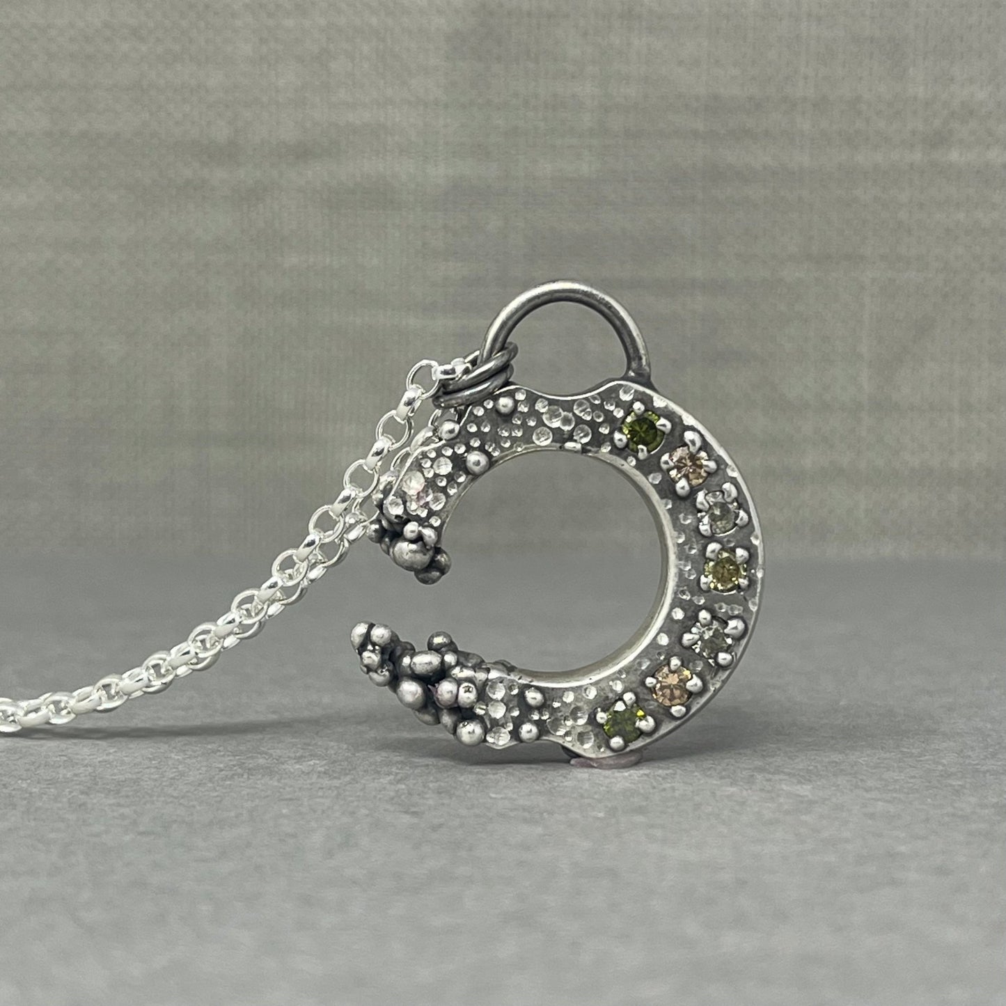 Silver Gemstone Rock Pool Necklace - Emily Lisbeth Jewellery