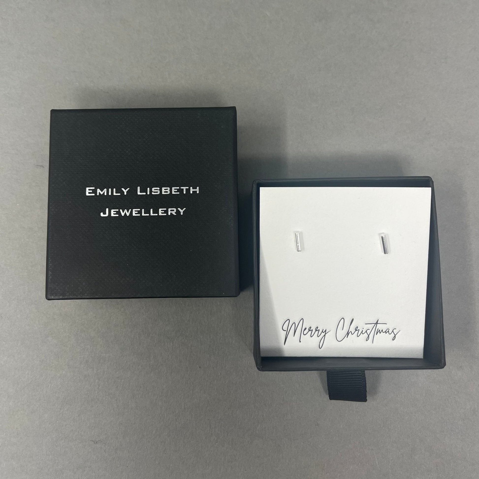 Silver Minimalist Bar Studs - Emily Lisbeth Jewellery