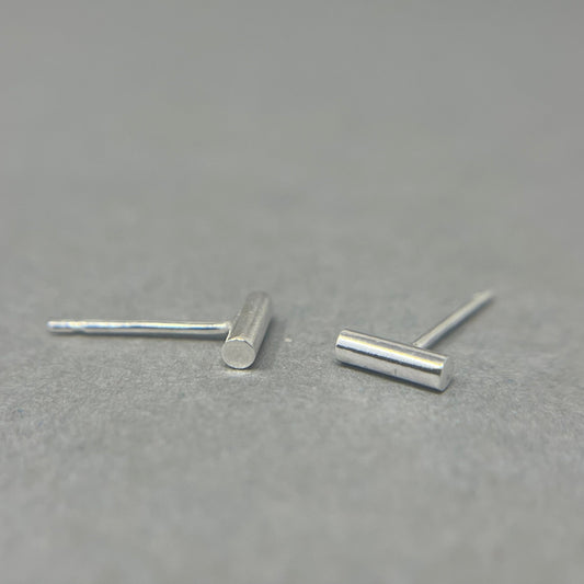 Silver Minimalist Bar Studs - Emily Lisbeth Jewellery