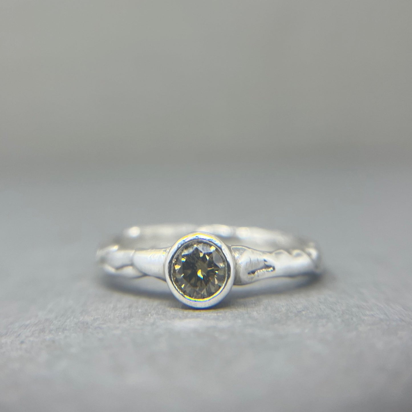 Silver Moissanite Solitaire Ring - Emily Lisbeth Jewellery