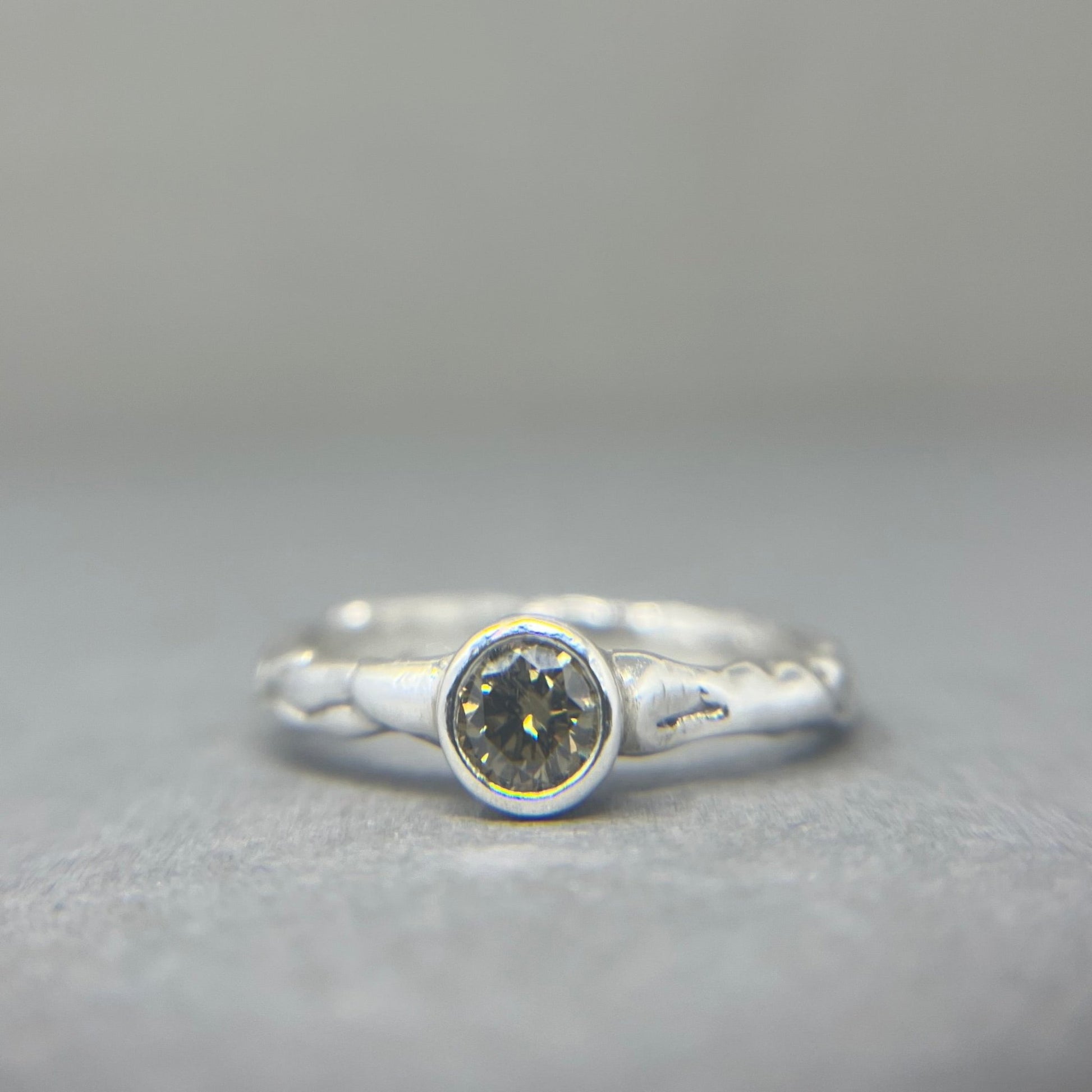 Silver Moissanite Solitaire Ring - Emily Lisbeth Jewellery