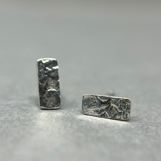 Silver Textured Studs - Emily Lisbeth Jewellery