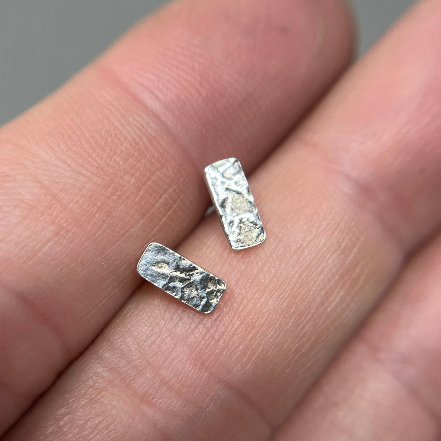 Silver Textured Studs - Emily Lisbeth Jewellery