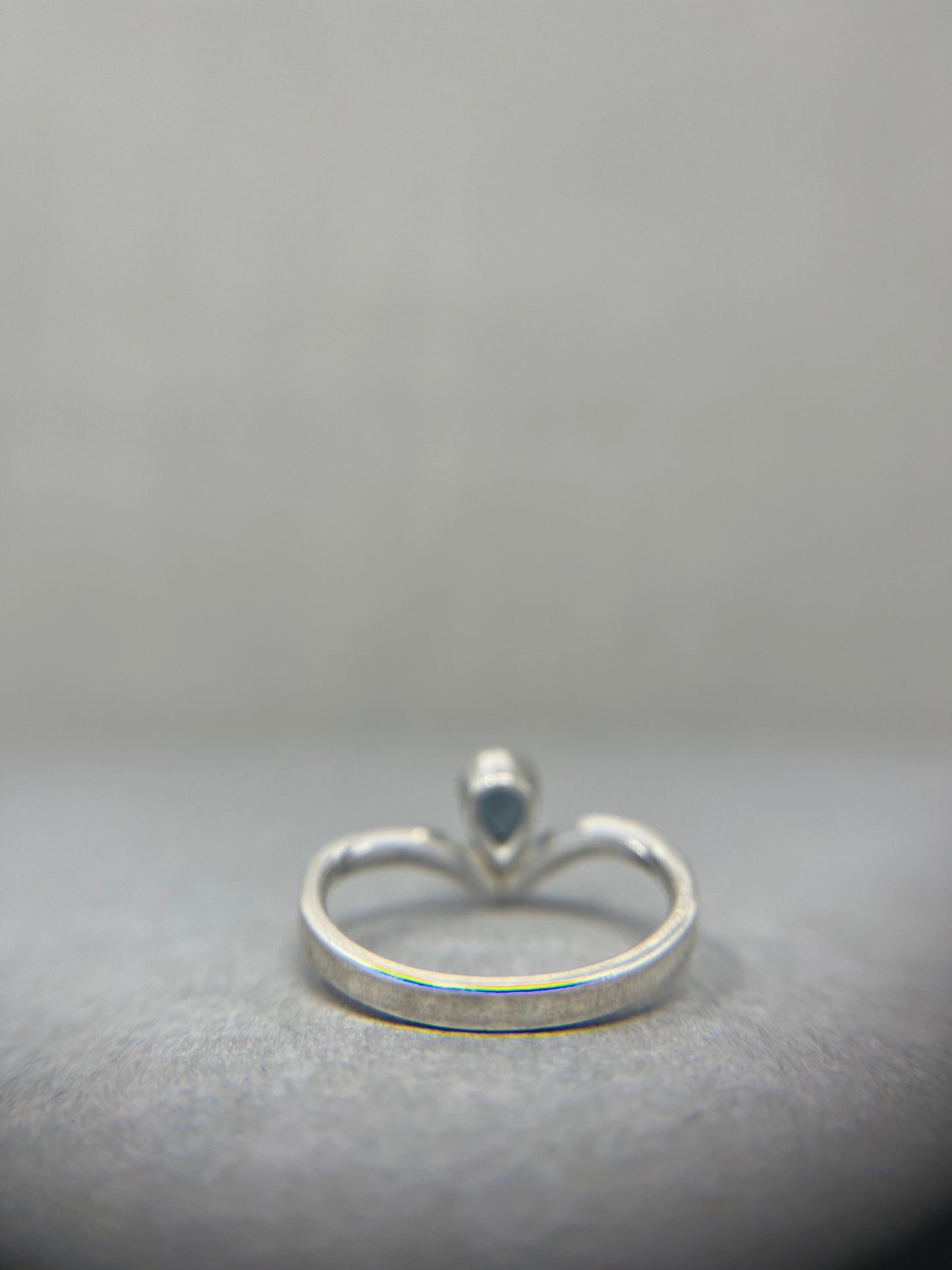 Silver Topaz Wishbone Ring - Emily Lisbeth Jewellery