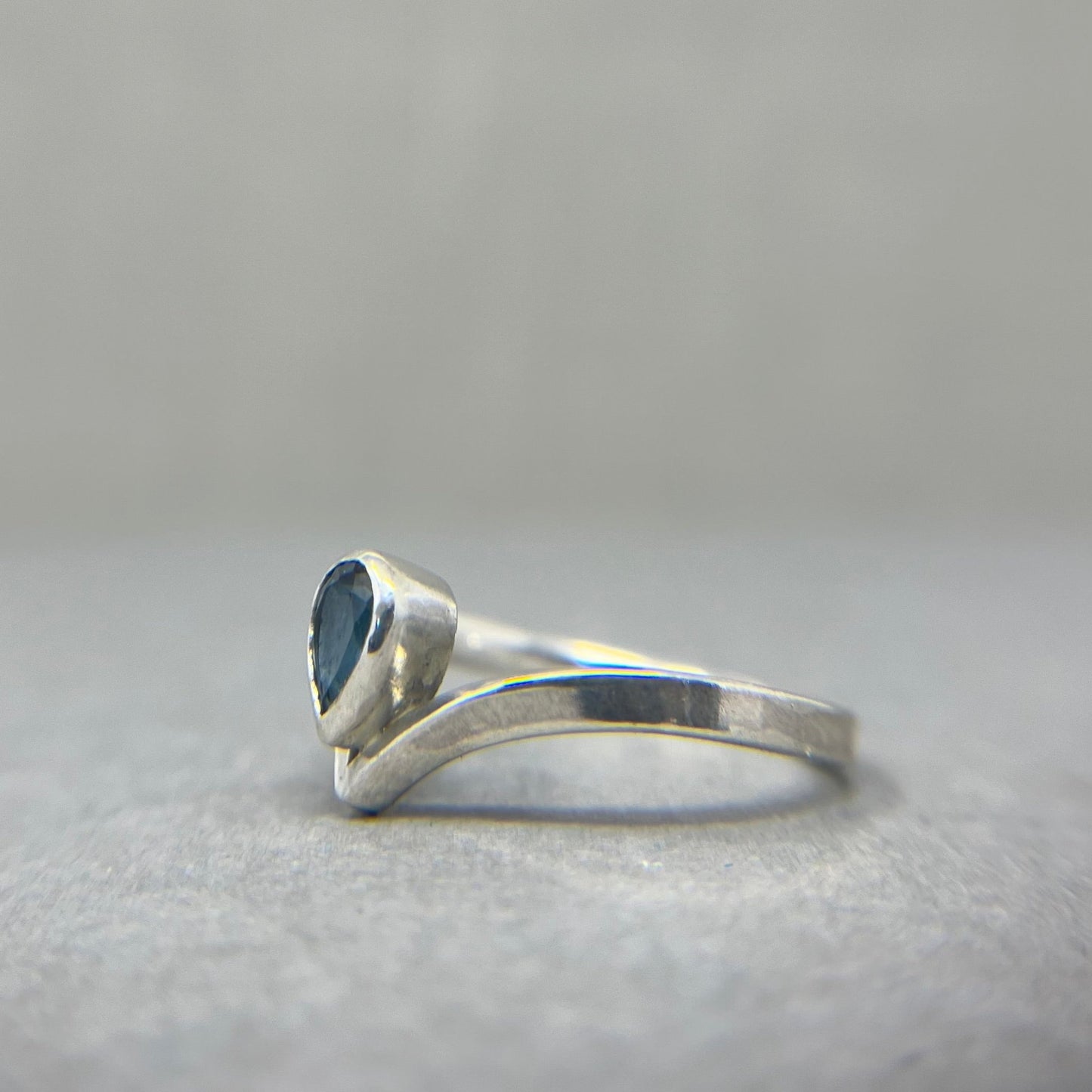 Silver Topaz Wishbone Ring - Emily Lisbeth Jewellery