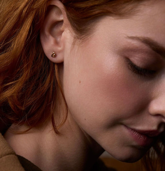 Small Gold Molten Studs - Emily Lisbeth Jewellery