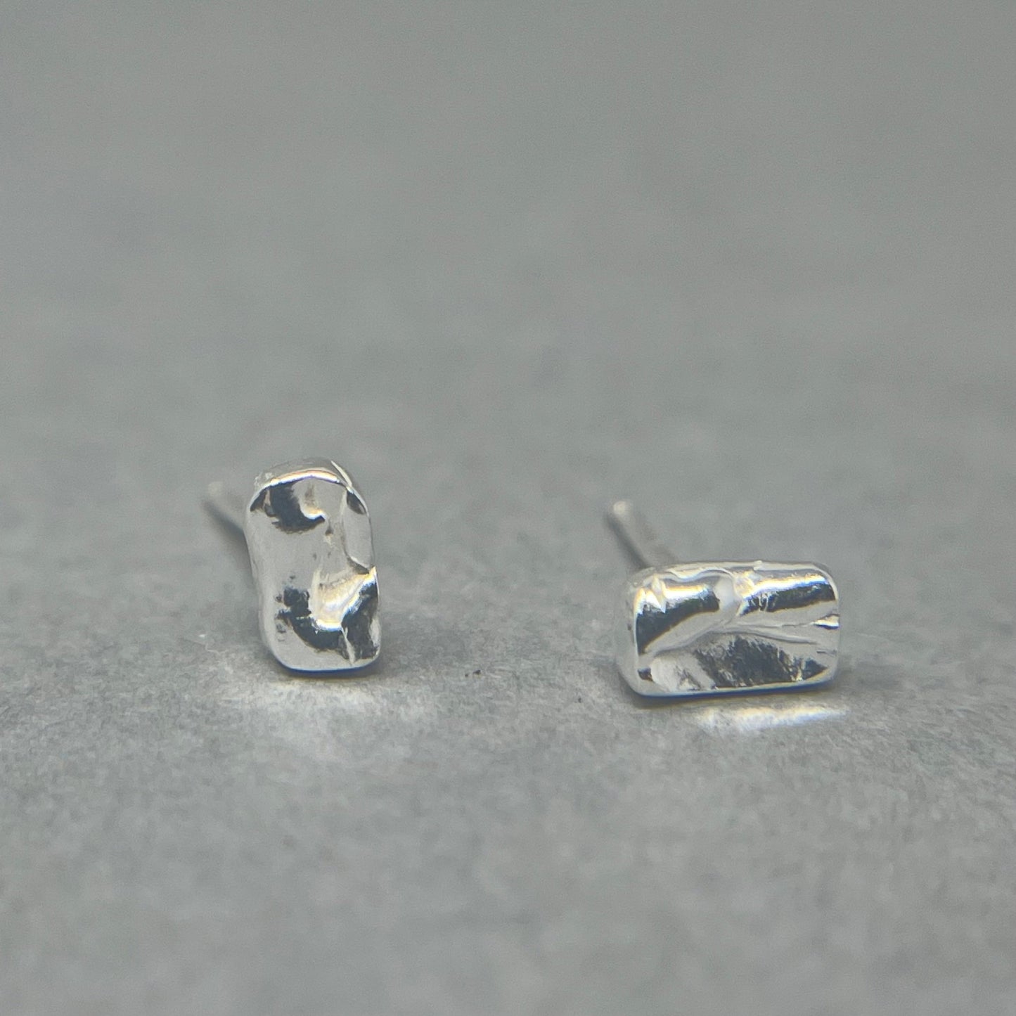 Small Silver Molten Studs - Emily Lisbeth Jewellery