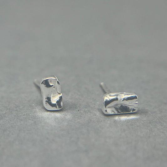 Small Silver Molten Studs - Emily Lisbeth Jewellery