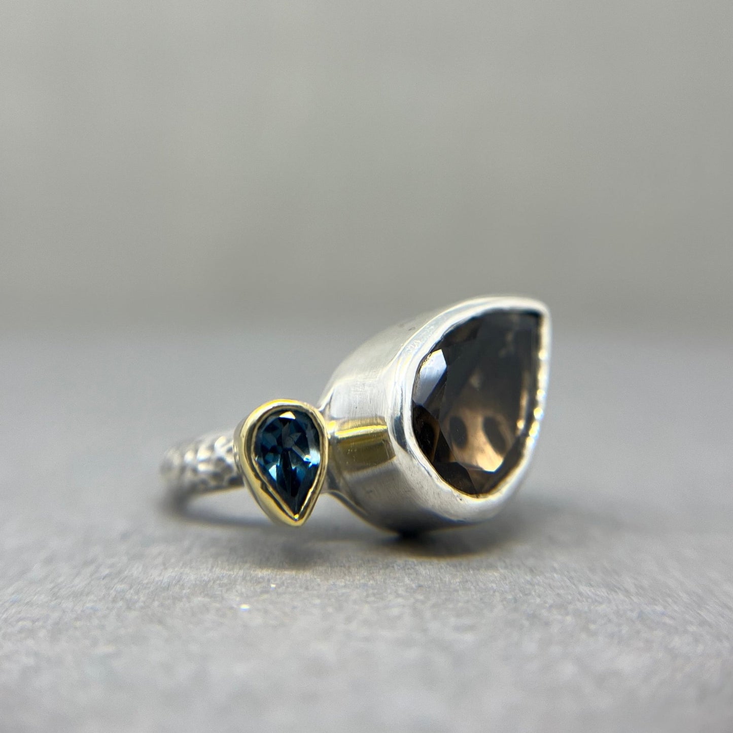 Smoky Quartz and Topaz Cocktail Ring - Emily Lisbeth Jewellery