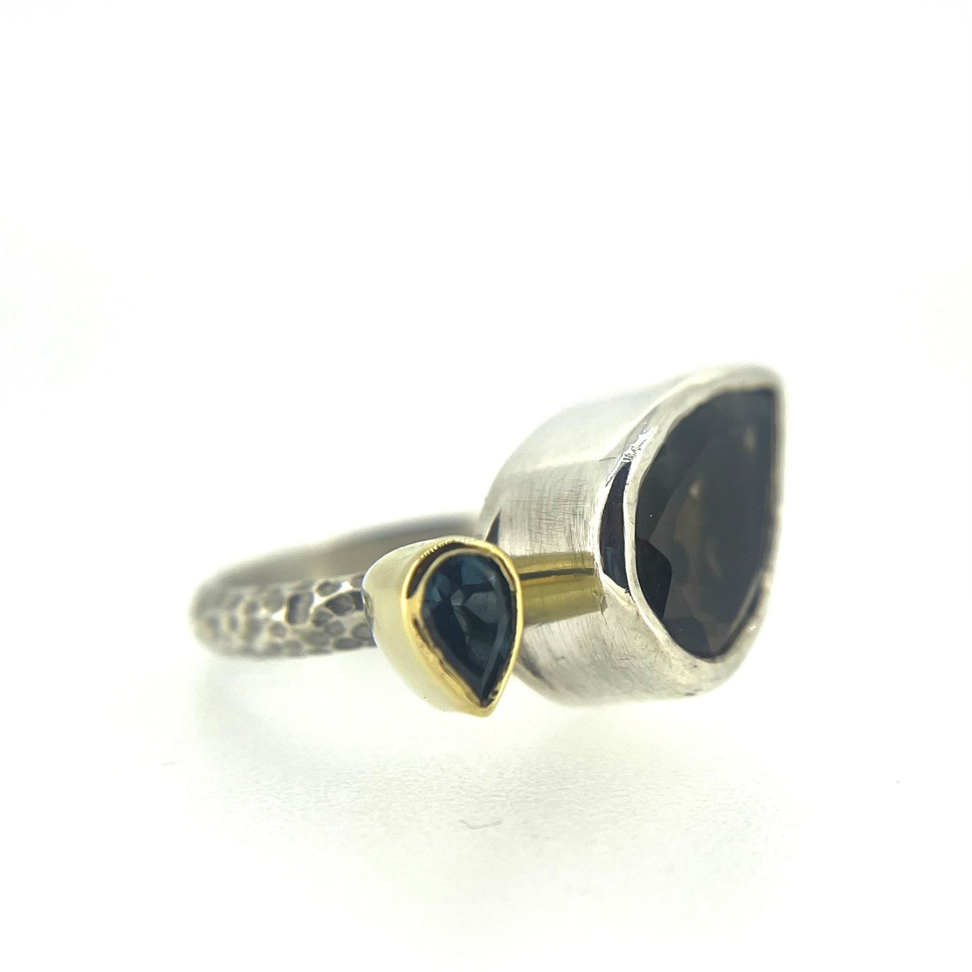 Smoky Quartz and Topaz Cocktail Ring - Emily Lisbeth Jewellery