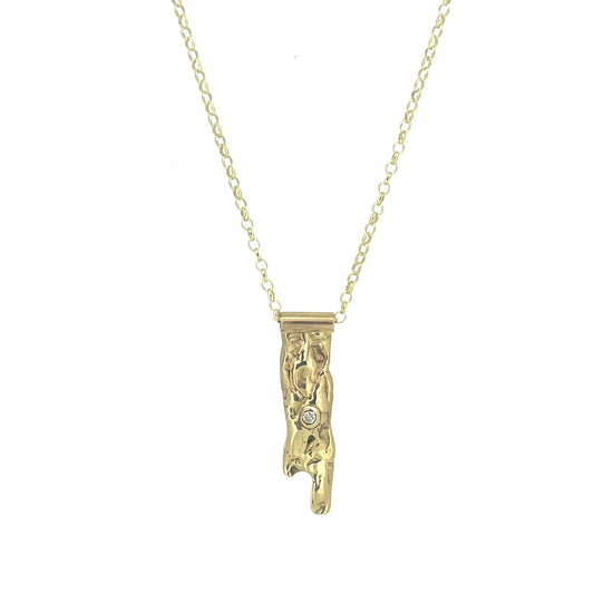 Solid 9ct Gold & Diamond Drip Necklace - Emily Lisbeth Jewellery