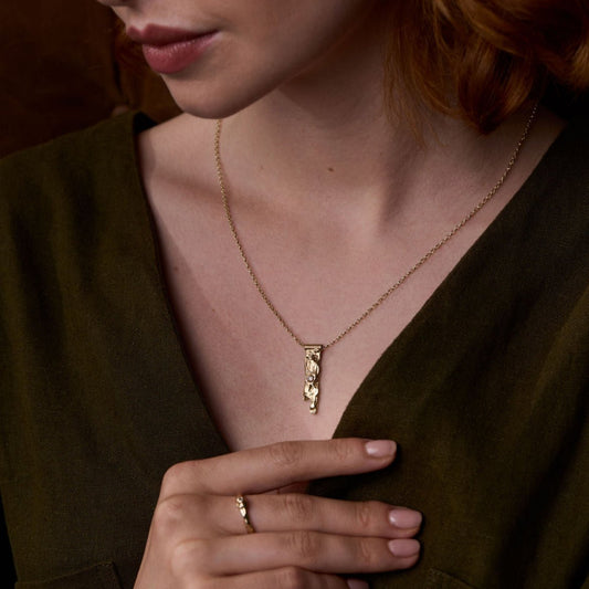 Solid 9ct Gold & Diamond Drip Necklace - Emily Lisbeth Jewellery