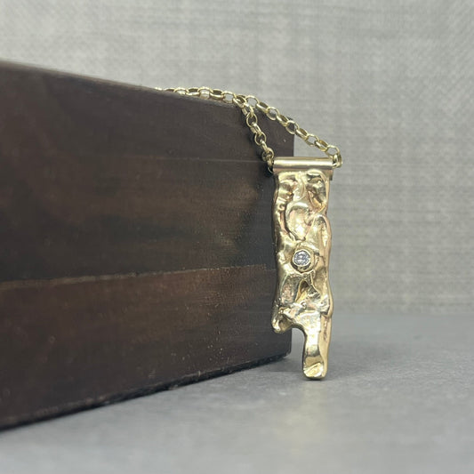 Solid 9ct Gold & Diamond Drip Necklace - Emily Lisbeth Jewellery