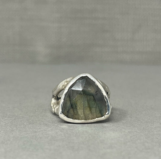 Trillion Labradorite Statement Ring - Emily Lisbeth Jewellery