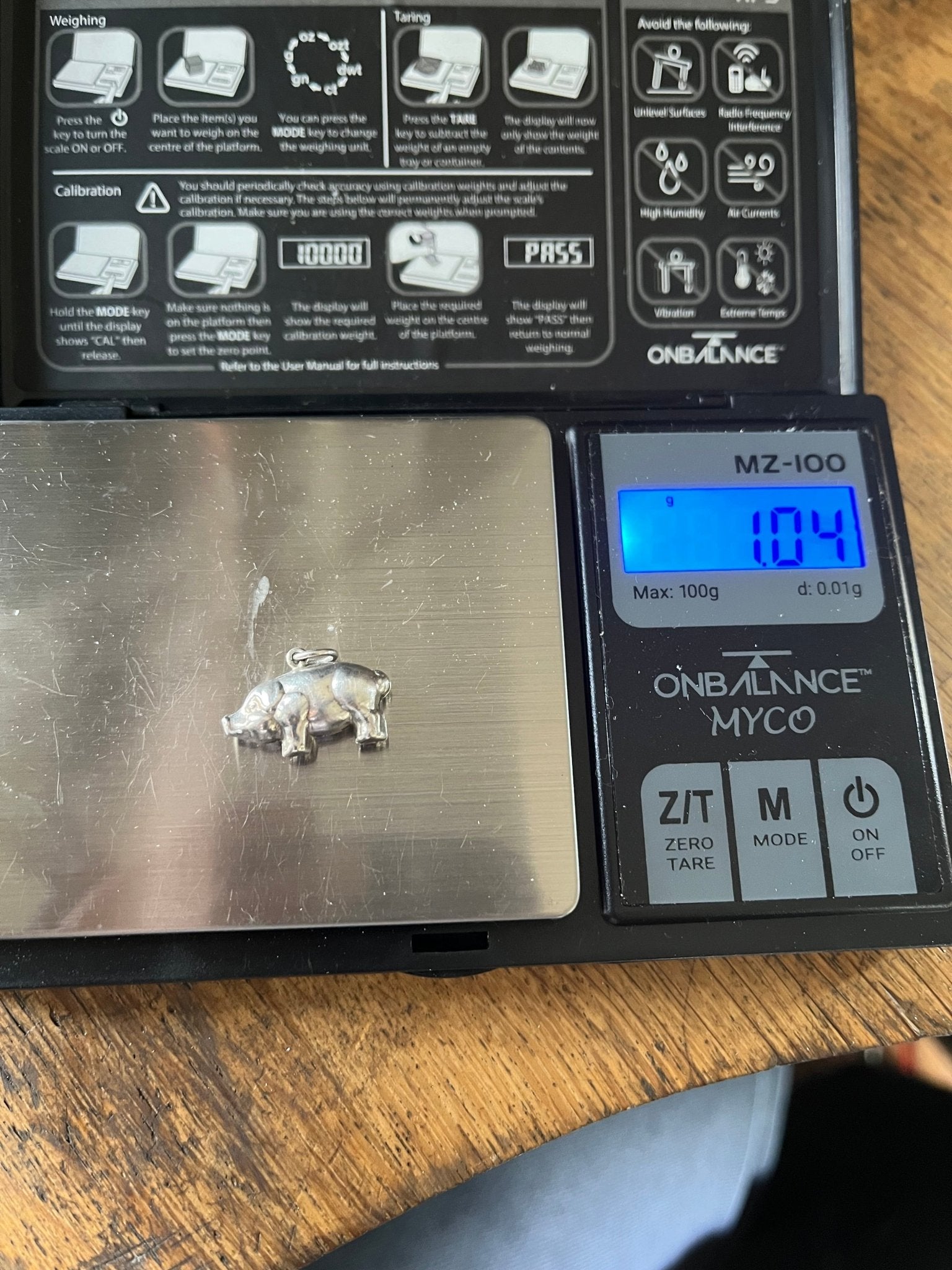 Vintage 1960's Silver Pig Charm - Emily Lisbeth Jewellery