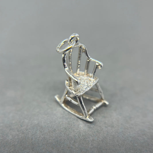 Vintage 1960's Silver Rocking Chair Charm - Emily Lisbeth Jewellery