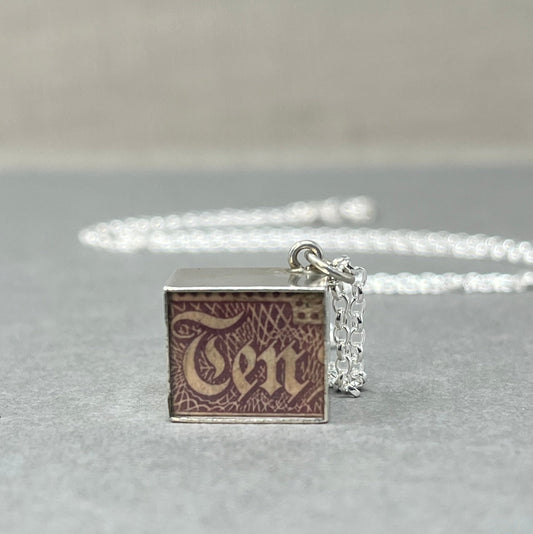Vintage 1960's Ten Shilling Note Silver Charm - Emily Lisbeth Jewellery