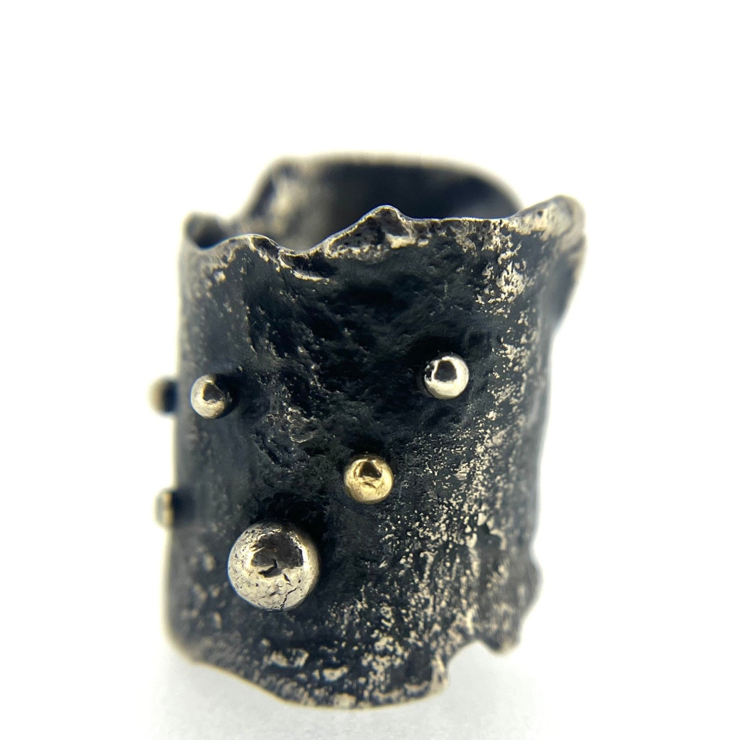 Wide Diamond Ball Cuff Ring - Emily Lisbeth Jewellery