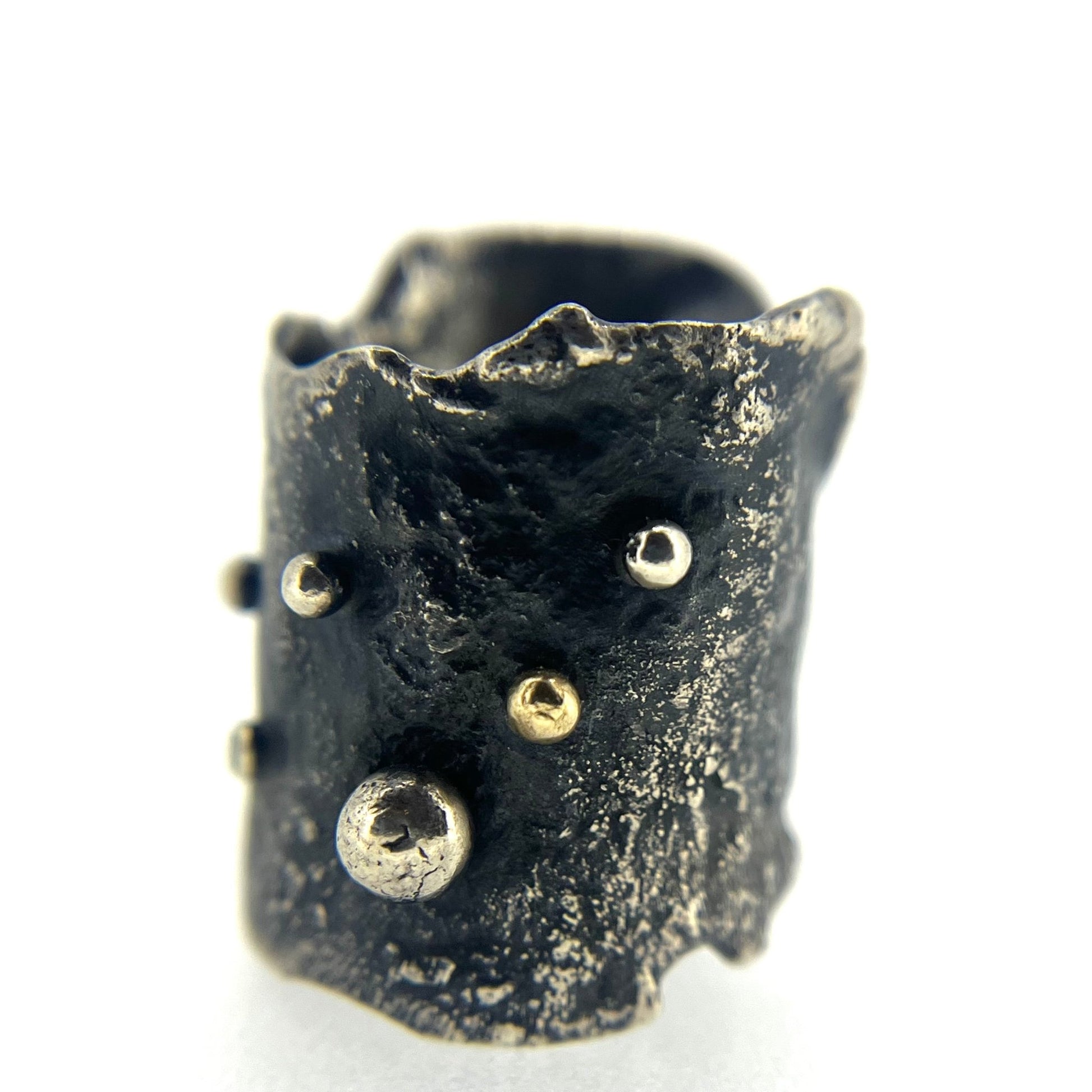 Wide Diamond Ball Cuff Ring - Emily Lisbeth Jewellery