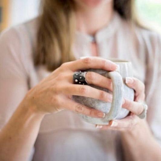 Wide Diamond Ball Cuff Ring - Emily Lisbeth Jewellery