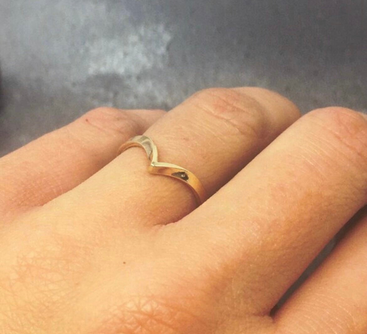 Wishbone Wedding Ring - Emily Lisbeth Jewellery